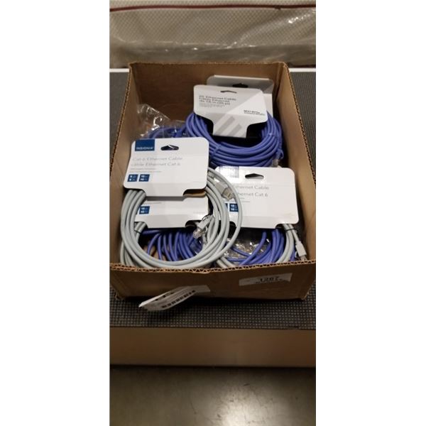 BOX OF CAT6 ETHERNET CABLE VARIOUS LENGTHS