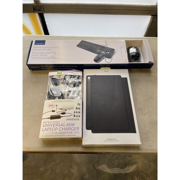 RETRACT UNIVERSAL CHARGER WITH KEYBOARD AND ELECTRONIC ACCESSORIES