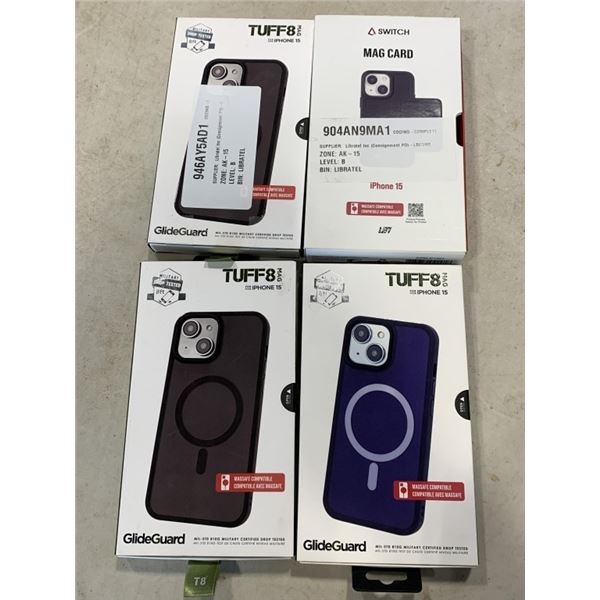 IPHONE 15 MAG CARD AND 3 CASES