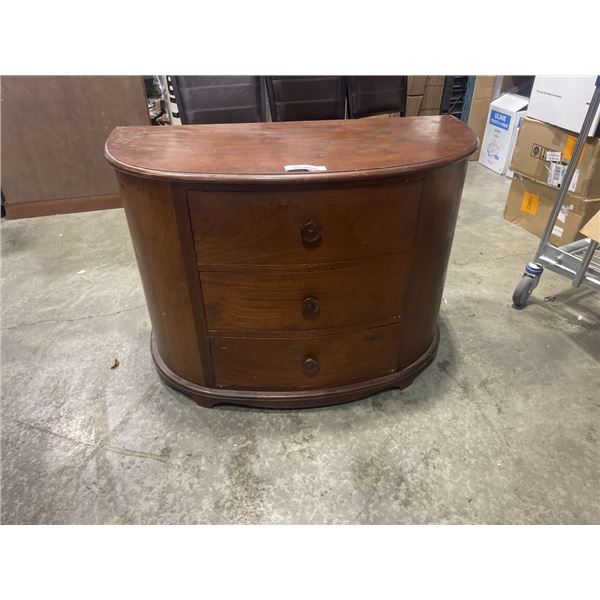 ANTIQUE 3 DRAWER BOWED FRONT DRESSER