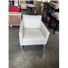 Image 1 : WHITE MODERN LEATHER TUB CHAIR