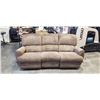 Image 1 : LAZY BOY BROWN FABRIC DOUBLE RECLINING SOFA, GOOD CLAN CONDITION