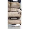 Image 2 : LAZY BOY BROWN FABRIC DOUBLE RECLINING SOFA, GOOD CLAN CONDITION