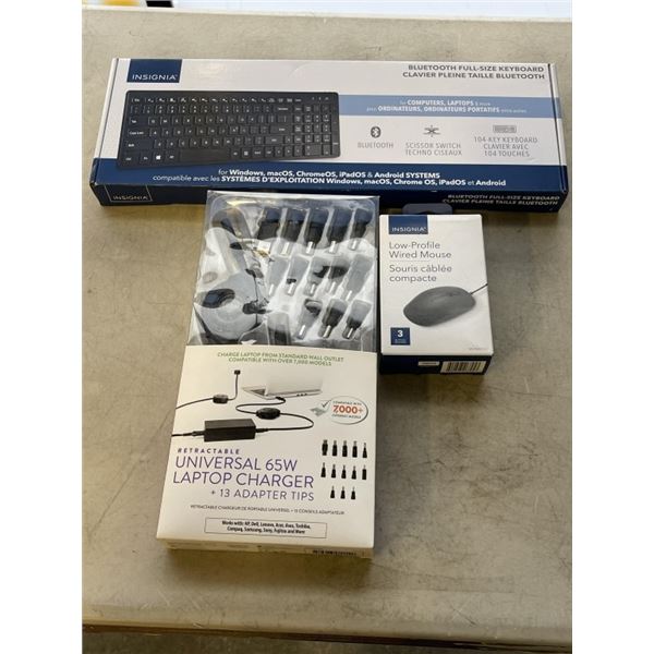 RETRACT UNIVERSAL CHARGER WITH KEYBOARD AND ELECTRONIC ACCESSORIES