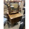 Image 1 : ANTIQUE OAK 2 DRAWER DRESSER WITH MIRROR