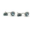 Image 3 : STERLING SILVER NATURAL BLUE TOPAZ (3.15CT) WITH CZ (0.35CT) EARRINGS, W/A $355.00. BLUE TOPAZ IS TH