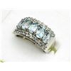 Image 1 : STERLING SILVER NATURAL BLUE TOPAZ (2.3CT) WITH NATURAL WHITE SAPPHIRE (0.60CT) RING, SIZE 7.5, W/A 