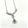 Image 1 : STERLING SILVER NATURAL EMERALD (0.10CT) AND CZ (0.18CT) NECKLACE, W/A $650.00. EMERALD IS THE BIRTH