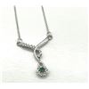 Image 2 : STERLING SILVER NATURAL EMERALD (0.10CT) AND CZ (0.18CT) NECKLACE, W/A $650.00. EMERALD IS THE BIRTH