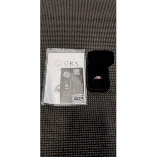 NEW S925 2.0CT PINK MOISSANITE LAB DIAMOND INFINITY RING, SIZE 7 MOUNTED IN 925 STERLING SILVER W/ W