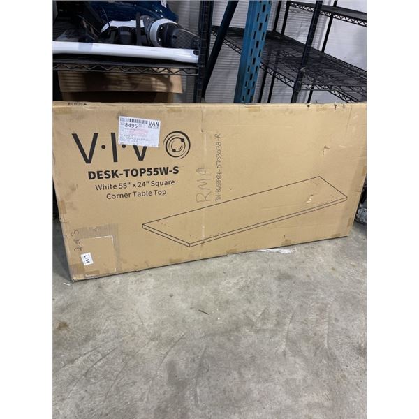 VIVO WHITE 55 X 24 SQAURE CORNER TABLE TOP