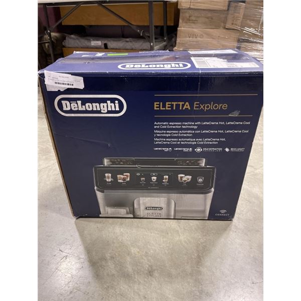 D'LONGHI ELETTA EXPLORE AUTOMATIC ESPRESSO MACHINE W/ FROTHER AND GRINDER - TESTED WORKING, RETAIL $