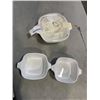 Image 2 : 3 CORNING WARE DISHES, LARGE ONE WITH LID IS 48 OZ AND TWO SMALLONES ARE 700ML