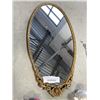 Image 2 : MADE IN ENGLAND GOLD OVAL MIRROR, 22 X 12 INCH, AND ASSORTED ANTIQUE COLLECTIBLES