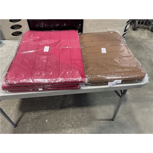 6 NEW MEMORY FOAM BATH MATTS, 3 15.7 X 23.6 AND 3 23.6 X 35.4 INCH