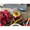 Image 10 : Hitch Bench Vise, Tie Down Chains in Buckets, Extension Cords & Misc Hand Tools