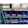 Image 13 : Industrial Shelving Bin Rack w/ Blue Plastic Bins & Contents: Connectors, Crimps, Hardware, etc