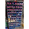 Image 1 : Industrial Shelving Bin Rack w/ Blue Plastic Bins & Contents: Connectors, Crimps, Hardware, etc