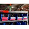 Image 2 : Industrial Shelving Bin Rack w/ Blue Plastic Bins & Contents: Connectors, Crimps, Hardware, etc