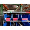 Image 3 : Industrial Shelving Bin Rack w/ Blue Plastic Bins & Contents: Connectors, Crimps, Hardware, etc