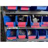 Image 4 : Industrial Shelving Bin Rack w/ Blue Plastic Bins & Contents: Connectors, Crimps, Hardware, etc