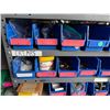 Image 9 : Industrial Shelving Bin Rack w/ Blue Plastic Bins & Contents: Connectors, Crimps, Hardware, etc