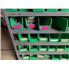Image 5 : Industrial Shelving Bin Rack w/ Green Plastic Bins & Contents: Labels, Ground Bars, Hardware, etc
