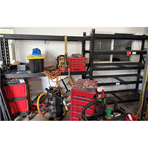 Qty 2 Black Metal Shelving Units 151" L x 74"H (contents not included)