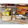 Image 10 : Wooden Table w/ Undershelf 97" x 24" x 40"H & Contents: Graybar Copper Braid, Connectors, HVU2 Ancho
