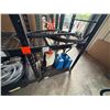 Image 5 : Qty 2 Black Metal Shelving Units 76" x 23" x 72"H & Contents: Backpack Sprayer, Vinyl Tubing, etc