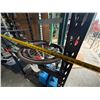 Image 6 : Qty 2 Black Metal Shelving Units 76" x 23" x 72"H & Contents: Backpack Sprayer, Vinyl Tubing, etc