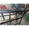Image 2 : Black Metal Shelving Unit 72" L x 24" x 72"H x & Contents: Metal Sections, Containers, etc