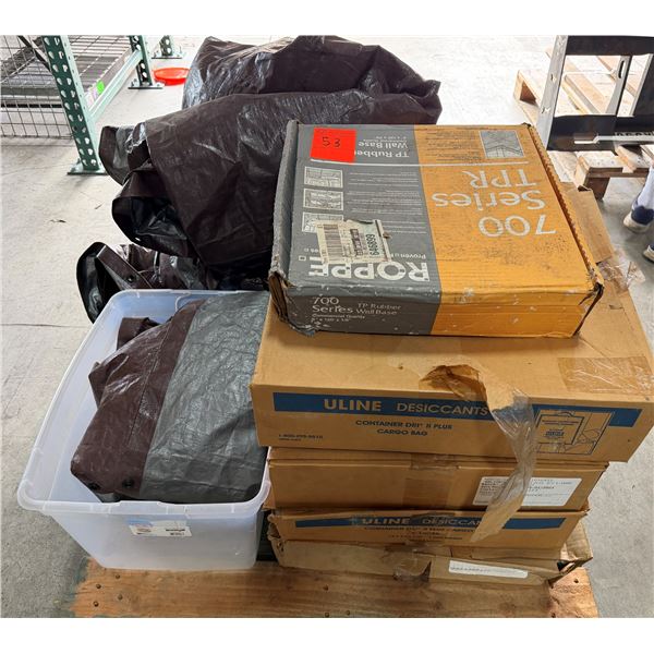 Multiple Roppe 700 Series TPR Rubber Wall Bases, Uline Container Dri II Cargo Bags, etc