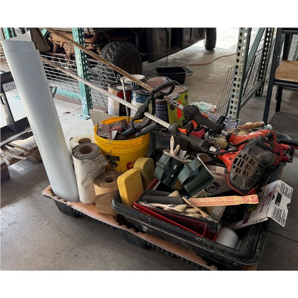 Multiple String Trimmers, Adhesives, Paint Supplies, etc