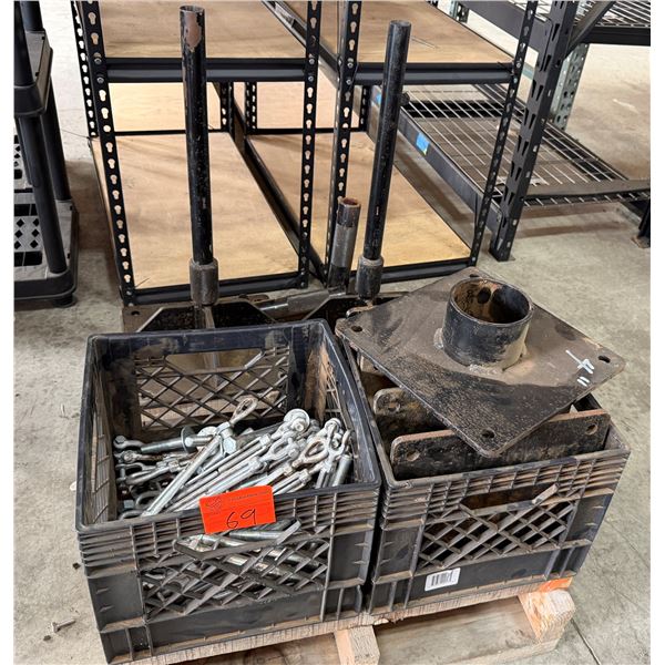 Multiple Stand Bases & Bin Hook & Eye Steel Turnbuckles, etc