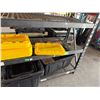 Image 5 : Black Metal Adjustable Shelving Unit & Contents: Bins & Lids