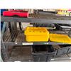 Image 6 : Black Metal Adjustable Shelving Unit & Contents: Bins & Lids