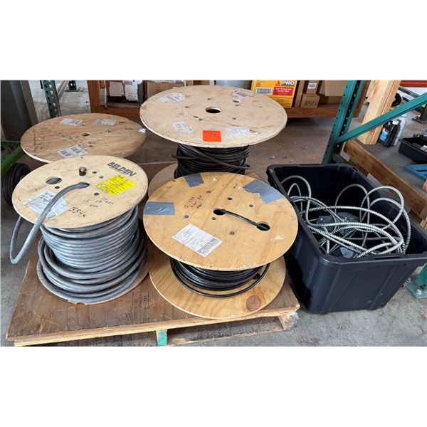 Qty 4 Spools  & 1 Bin Wire, Misc Sizes
