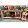 Image 1 : Wooden Workbench w/ Vevor Machinery Movers, Misc Tools & Shop Equipment, etc