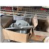 Image 10 : Metal Rolling Adjustable Shelf & Contents: Nail Coils, Brackets, Hardware, etc