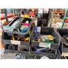 Image 3 : Metal Rolling Adjustable Shelf & Contents: Nail Coils, Brackets, Hardware, etc