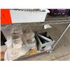 Image 8 : Metal Rolling Adjustable Shelf & Contents: Nail Coils, Brackets, Hardware, etc