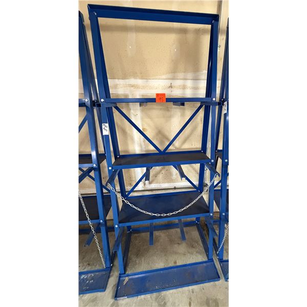 Blue Vertical Bar Storage Rack 33" x 10" x 82"H