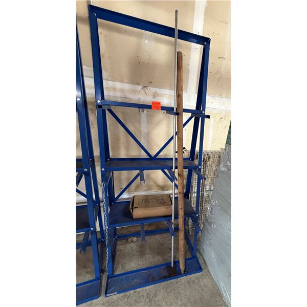 Blue Vertical Bar Storage Rack 33" x 10" x 82"H