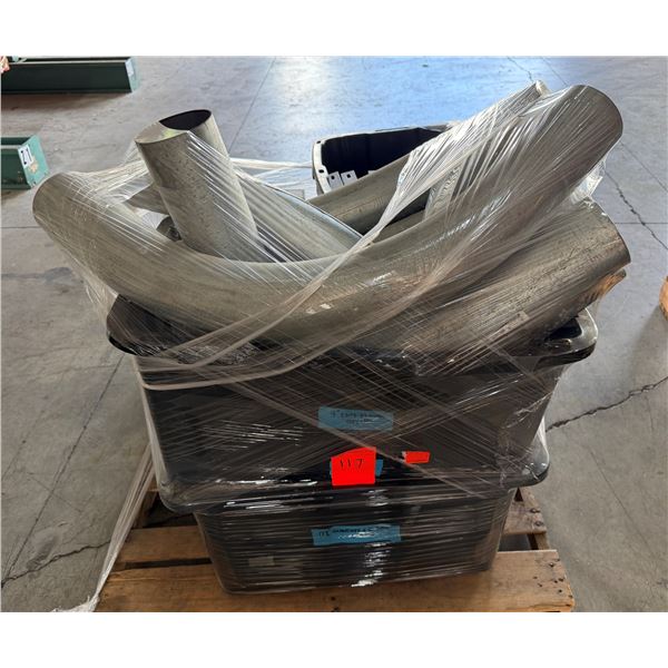 Multiple Metal Pipe Elbow Fittings, Steel Channel Posts,