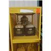 Image 2 : Yellow Steel Gas Cylinder Storage Cabinet 31" x 38" x 71" w/ Tanks & Torches