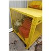 Image 4 : Uline Yellow Steel Gas Cylinder Storage Cabinet 31" x 38" x 39.5"  w/ Tanks & Torches