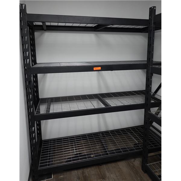 Black Metal Adjustable Shelving Unit 76" x 9" x 76"H