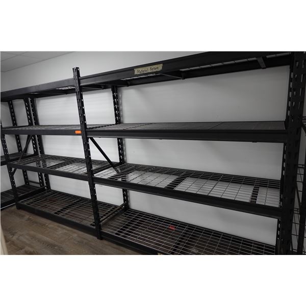 Qty 3 Whalen Shelving Units (2000 lb cap per shelf ) & 1 Light Wire Shelf Unit, Misc Sizes