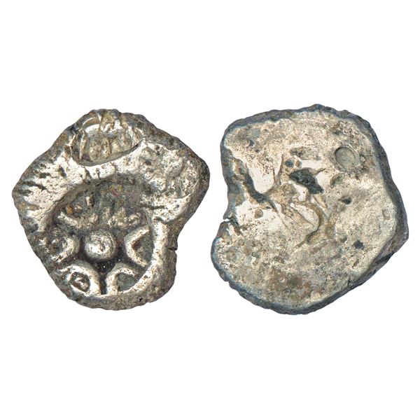 Ancient India: Archaic silver punch-marked coin, Gomti-Ghagra River Valley region, Ayodhya Janapada